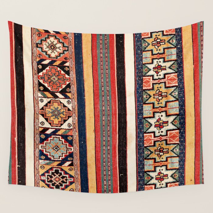Salé  Antique Morocco North African Flatweave Rug Print Wall Tapestry Gallery Image 4