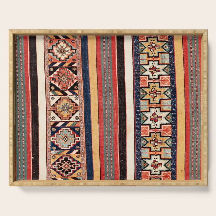 Salé  Antique Morocco North African Flatweave Rug Print Serving Tray Gallery Image 1