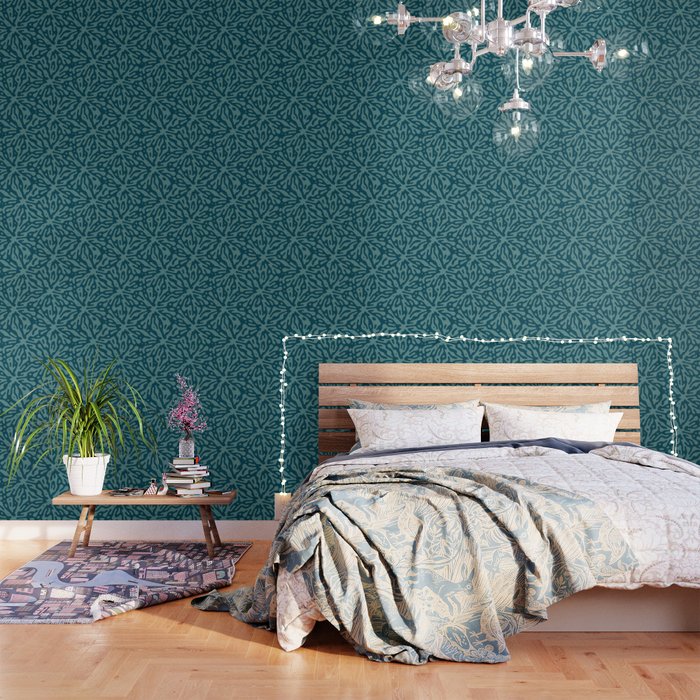 Organic Matter in Dark Teal Wallpaper Gallery Image 1
