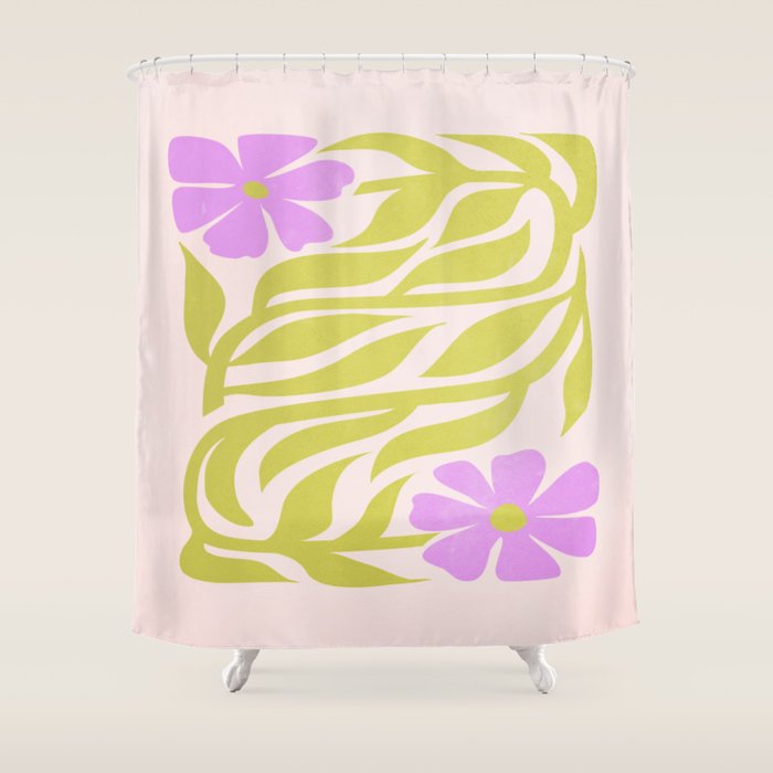 Lilac & Lime: Les Fleurs | Flower Market Color Series 02 Shower Curtain Gallery Image 1