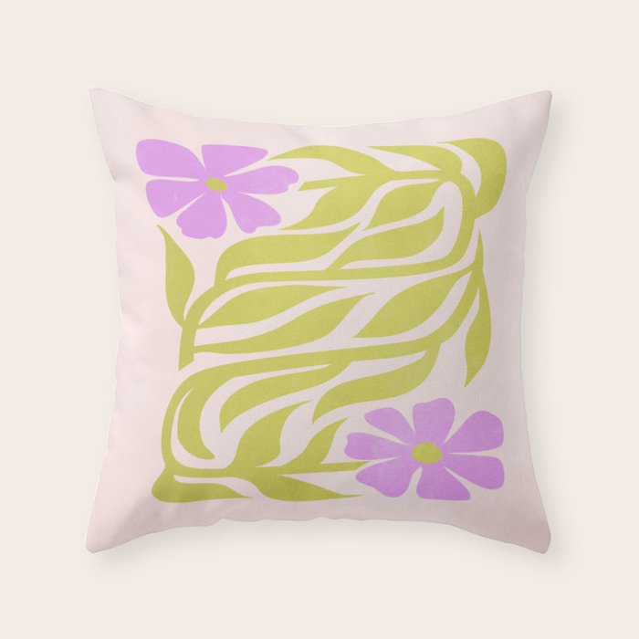 Lilac & Lime: Les Fleurs | Flower Market Color Series 02 Throw Pillow Gallery Image 6