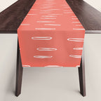 Boho, Raindrop, Mudcloth, Coral Table Runner Gallery Image 1