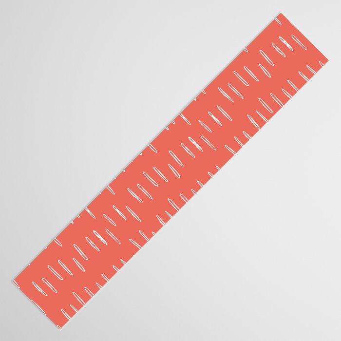 Boho, Raindrop, Mudcloth, Coral Table Runner Gallery Image 3