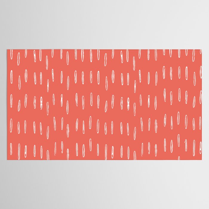 Boho, Raindrop, Mudcloth, Coral Tablecloth Gallery Image 2