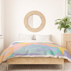 Lemons in Amalfi / Abstract shapes, Pink, Turquoise, Yellow, Lavender Duvet Cover Gallery Image 3