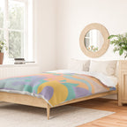 Lemons in Amalfi / Abstract shapes, Pink, Turquoise, Yellow, Lavender Duvet Cover Gallery Image 2