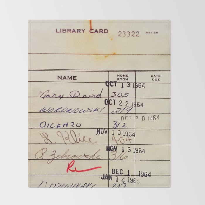 Library Card 23322 Throw Blanket Gallery Image 2