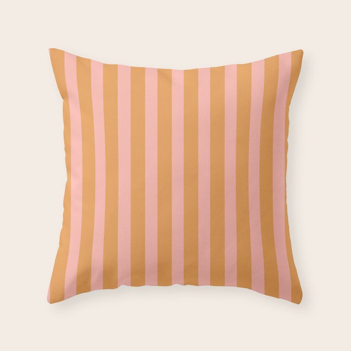 Brown and Beige Stripes Throw Pillow Gallery Image 6