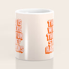 This is Where the Fun Stuff Happens typography print in peach and red Coffee Mug Gallery Image 4