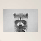 Raccoon - Black & White Welcome Mat Gallery Image 1