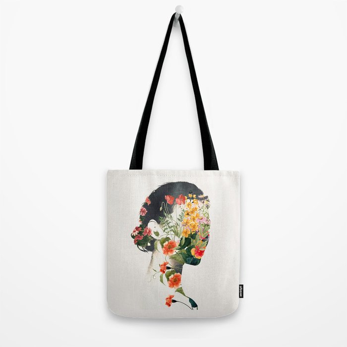 Minimal Collage Floral Portrait 4 Tote Bag Gallery Image 2
