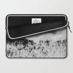 Surfer girls from above in Ericeira Portugal | Ocean wanderlust photography black and white print Laptop Sleeve Gallery Image 2