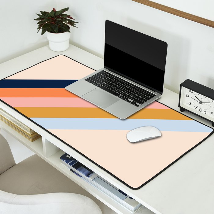 Retro stripes Desk Mat Gallery Image 2