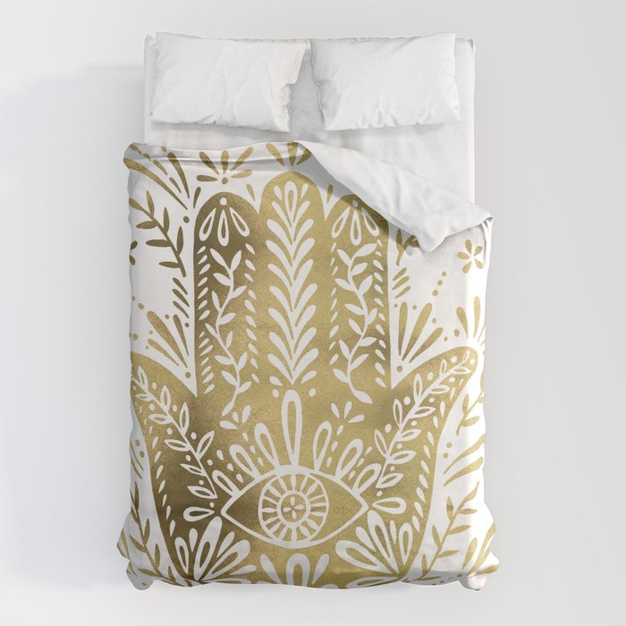 Hamsa Hand - Gold Palette Duvet Cover Gallery Image 6