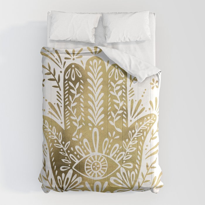 Hamsa Hand - Gold Palette Comforter Gallery Image 6