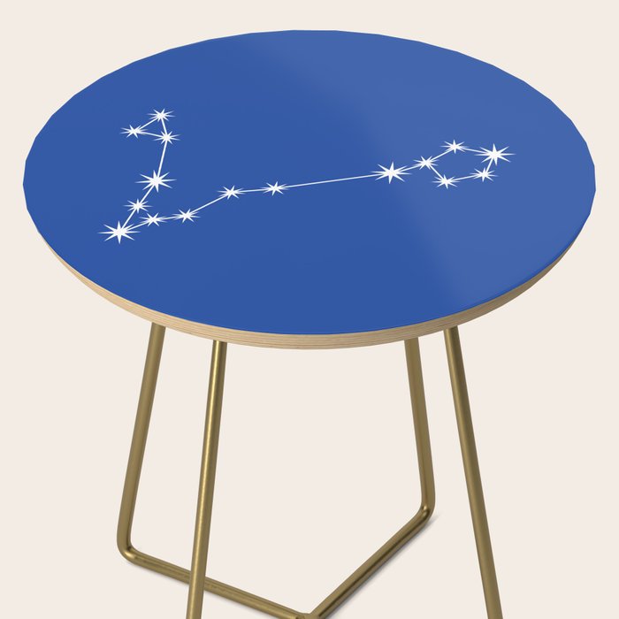 Pisces Zodiac Star Constellation Line Art Vibrant Blue Side Table Gallery Image 2