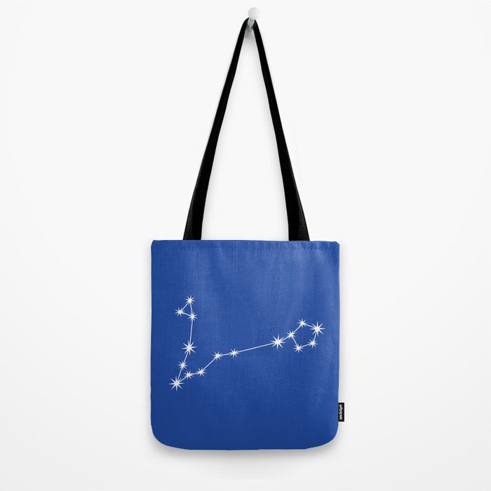 Pisces Zodiac Star Constellation Line Art Vibrant Blue Tote Bag Gallery Image 2