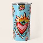 Hearts in Blue  Travel Mug Gallery Image 1
