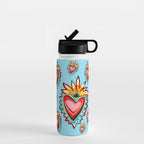 Hearts in Blue  Water Bottle Gallery Image 1