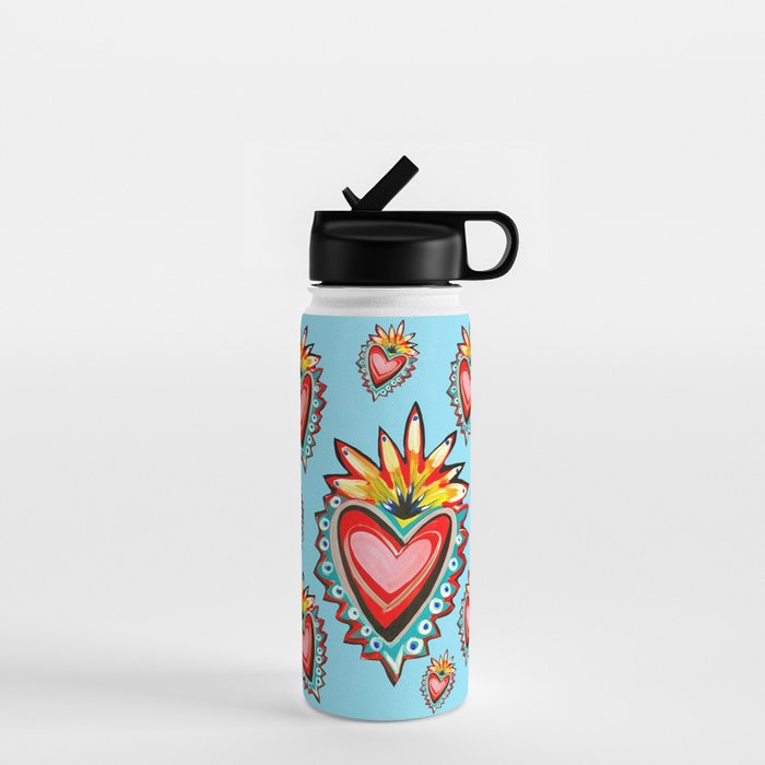 Hearts in Blue  Water Bottle Gallery Image 1
