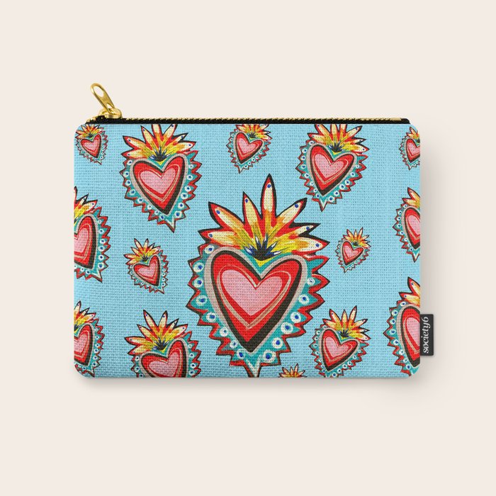 Hearts in Blue  Carry All Pouch Gallery Image 1