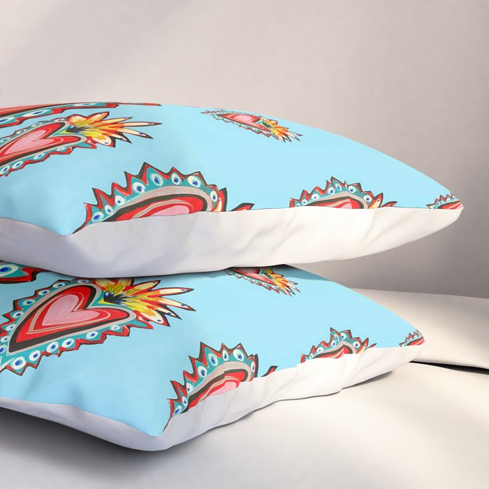 Hearts in Blue  Pillow Sham Gallery Image 3