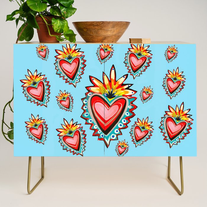 Hearts in Blue  Credenza Gallery Image 1