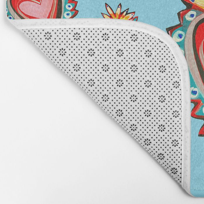 Hearts in Blue  Bath Mat Gallery Image 2