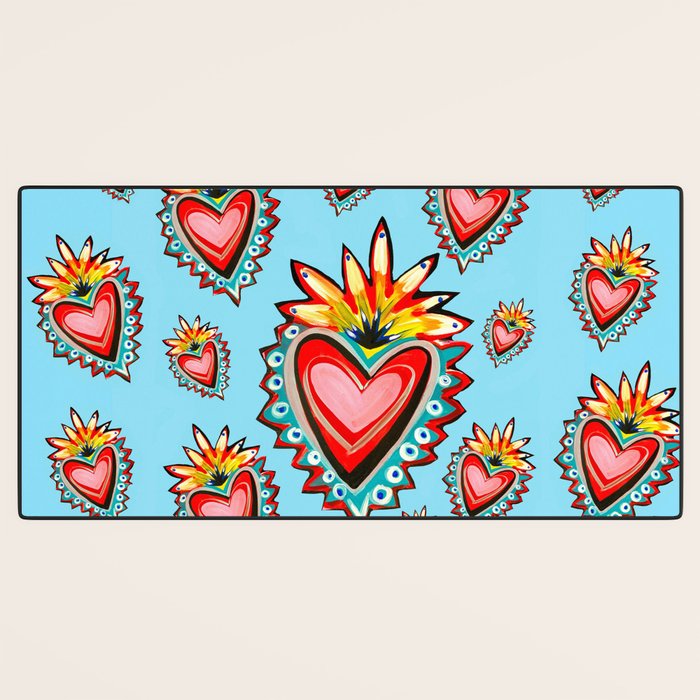 Hearts in Blue  Desk Mat Gallery Image 3