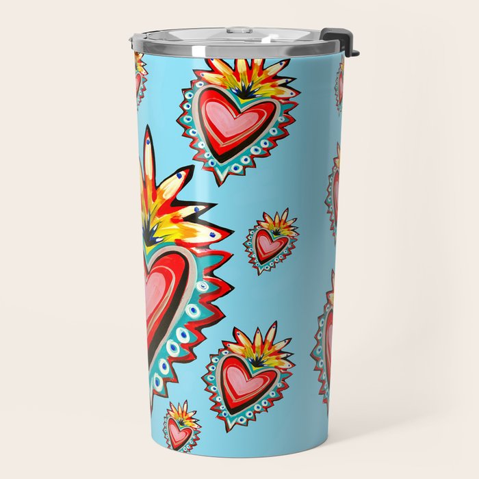 Hearts in Blue  Travel Mug Gallery Image 2