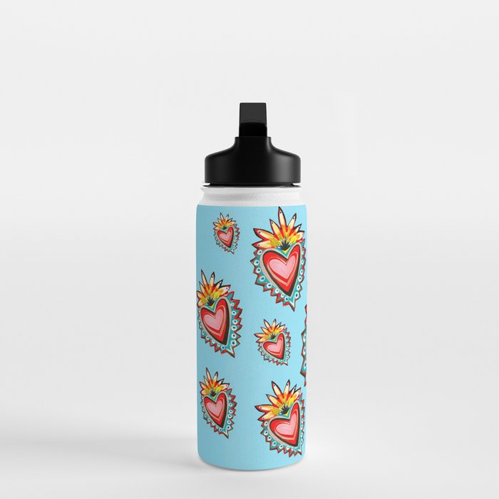 Hearts in Blue  Water Bottle Gallery Image 3