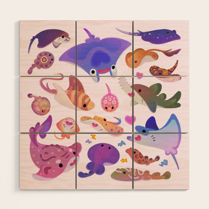 Ray day 2 - pastel Wood Wall Art Gallery Image 1