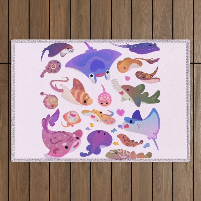 Ray day 2 - pastel Outdoor Rug Gallery Image 1