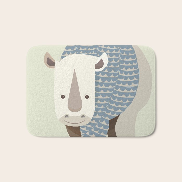 Whimsical Rhinoceros Bath Mat Gallery Image 1