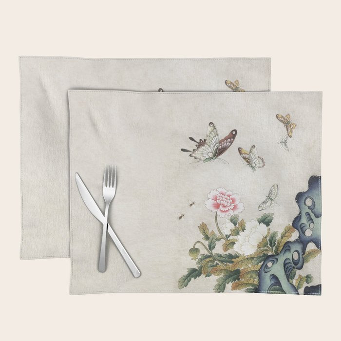Butterflies and flowers : Minhwa-Korean traditional/folk art Placemat Gallery Image 1