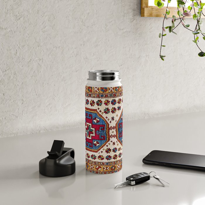 Kozak Bergama Turkish  Antique Rug Print Water Bottle Gallery Image 4