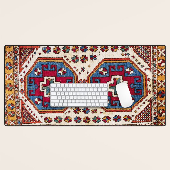 Kozak Bergama Turkish  Antique Rug Print Desk Mat Gallery Image 1