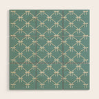 Bows & Ribbons Pattern LIV Teal Green Wood Wall Art Gallery Image 1