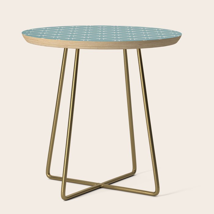 Bows & Ribbons Pattern LIV Teal Green Side Table Gallery Image 1