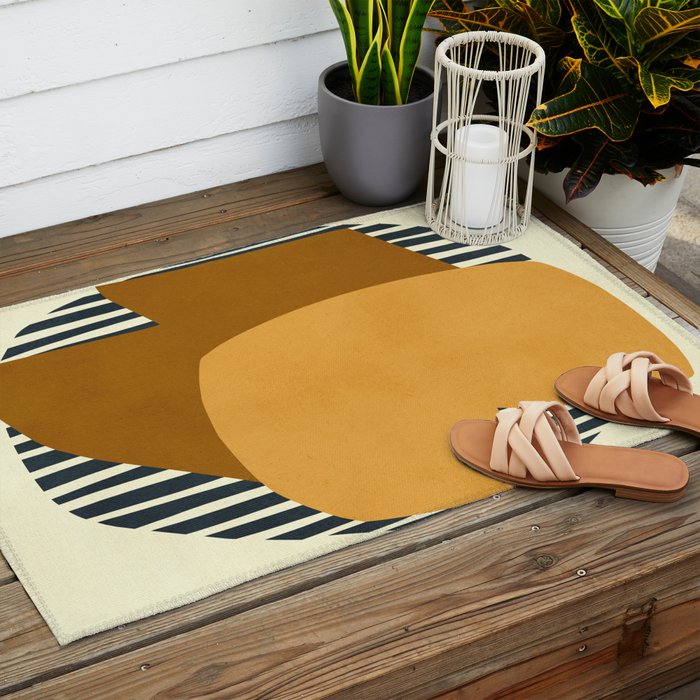 Modern abstract shape N01 Outdoor Rug Gallery Image 2