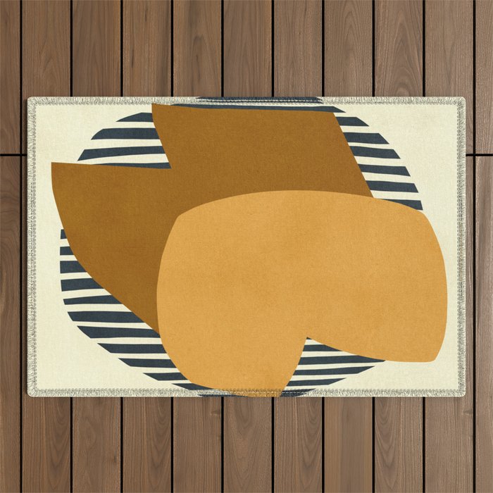 Modern abstract shape N01 Outdoor Rug Gallery Image 1