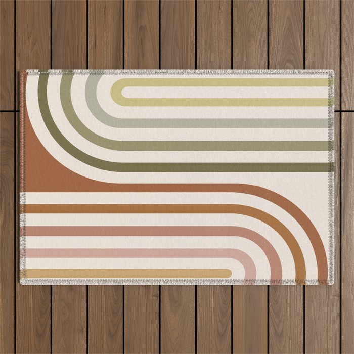 Bold Curvature Stripes I Outdoor Rug Gallery Image 1