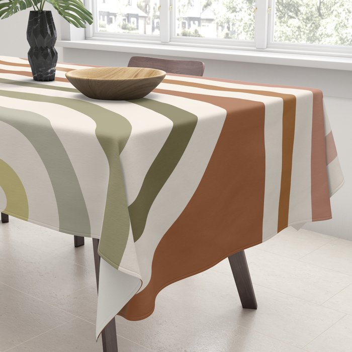 Bold Curvature Stripes I Tablecloth Gallery Image 3