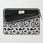 Black abstract organic shape art pattern Laptop Sleeve Gallery Image 2