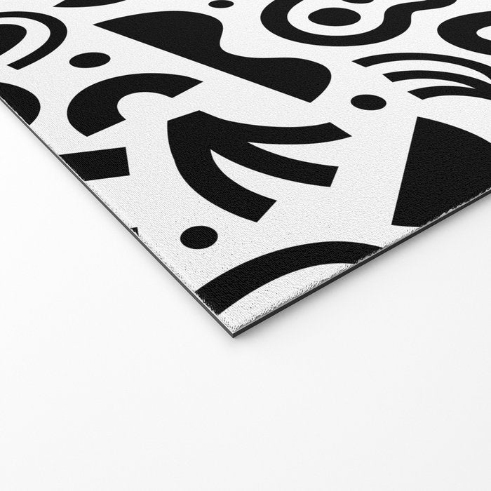 Black abstract organic shape art pattern Welcome Mat Gallery Image 2