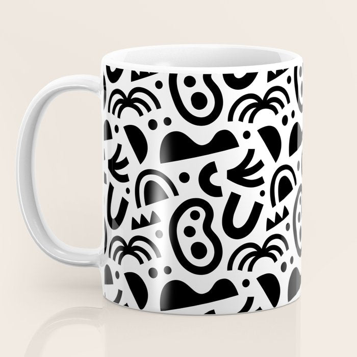 Black abstract organic shape art pattern Coffee Mug Gallery Image 3