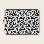 Black abstract organic shape art pattern Laptop Sleeve Gallery Image 1