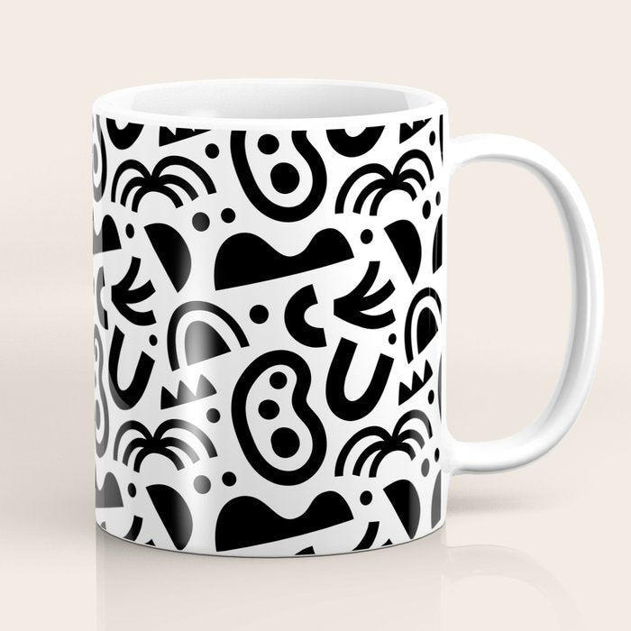 Black abstract organic shape art pattern Coffee Mug Gallery Image 1