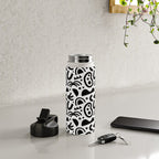 Black abstract organic shape art pattern Water Bottle Gallery Image 4