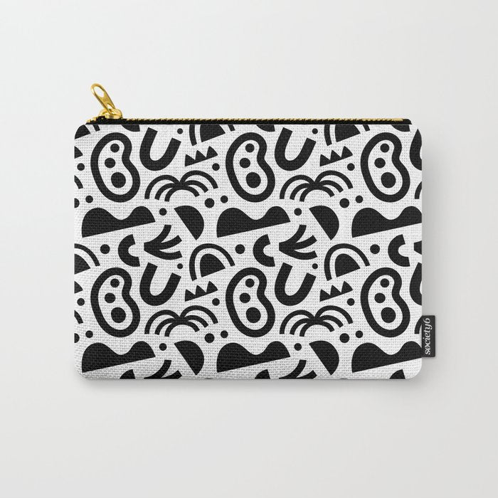 Black abstract organic shape art pattern Carry All Pouch Gallery Image 1